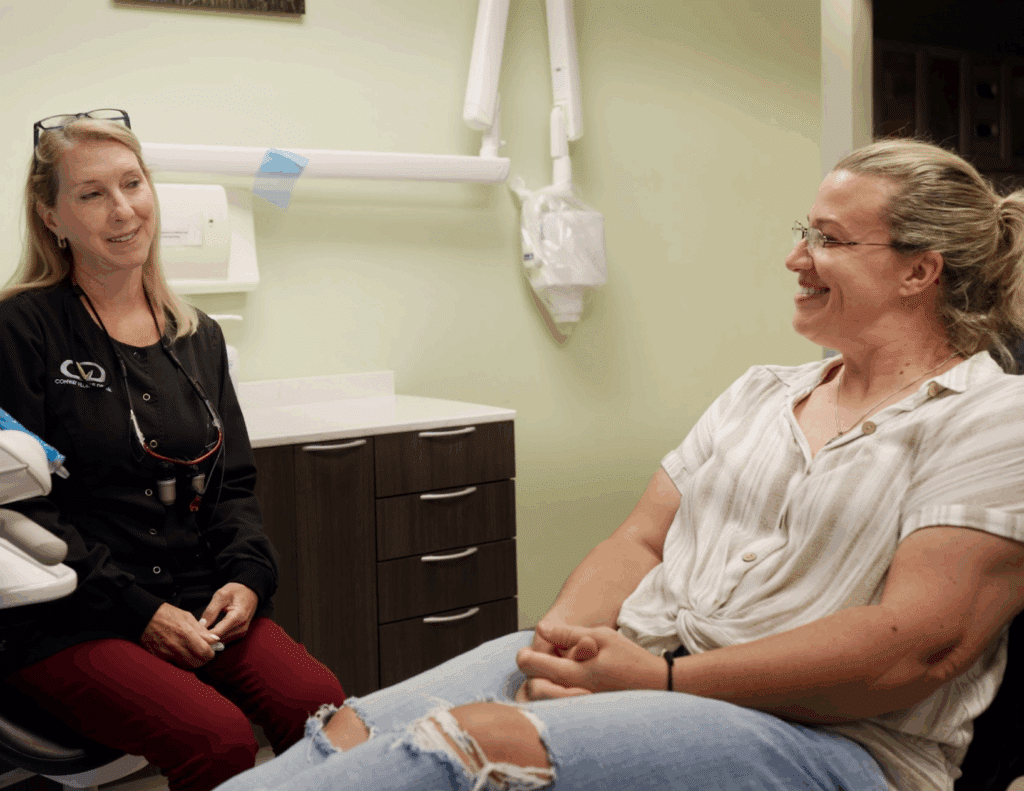 Doctor talking to patient in the exam room